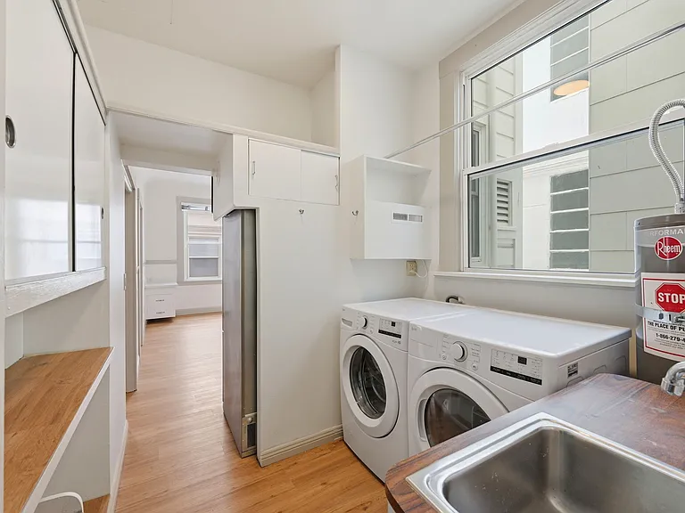Large laundry and storage room