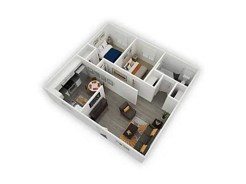 Floor plan Lawford 2x1 - Renovated