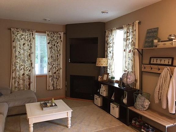 living room with gas fireplace