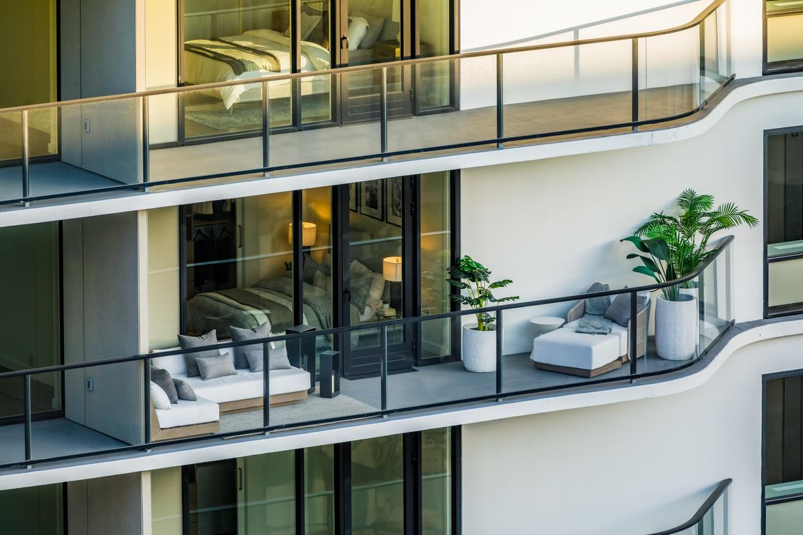 Studio apartment balcony