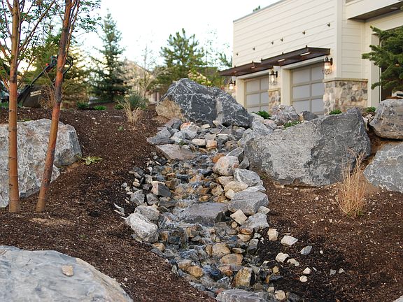 Waterfall to koi pond