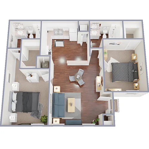 Floor plan 2 Bed 2 Bath