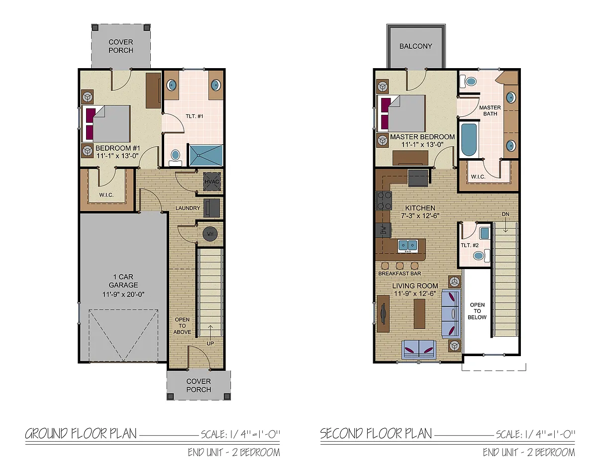 Floor plan 2X2.5 Townhome w/Balcony