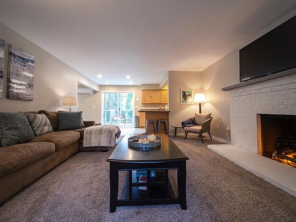 living room with LED fireplace
