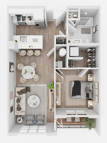 Floor plan 1 Bedroom 1 Bath