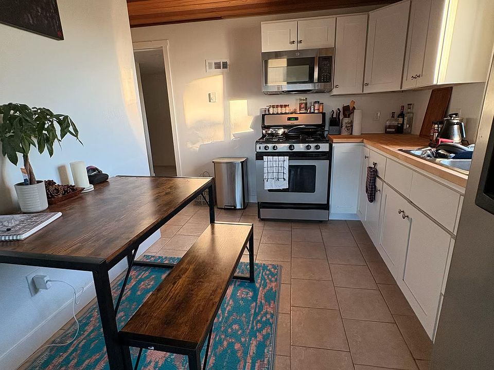 Kitchen can hold a 2-4 person table.