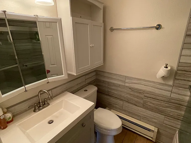 Nicely updated bathroom.