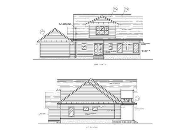 Rear and Left Elevation 