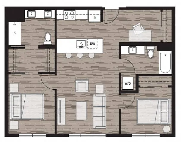 Floor plan 2D | Two Bedroom