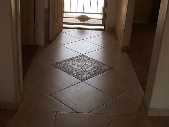 Most of this home is tiled