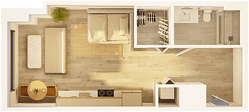 Floor plan West Studio Sunset B
