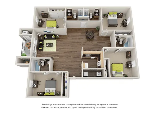 Floor plan 4 Bed 4 Bath Premium Spartan
