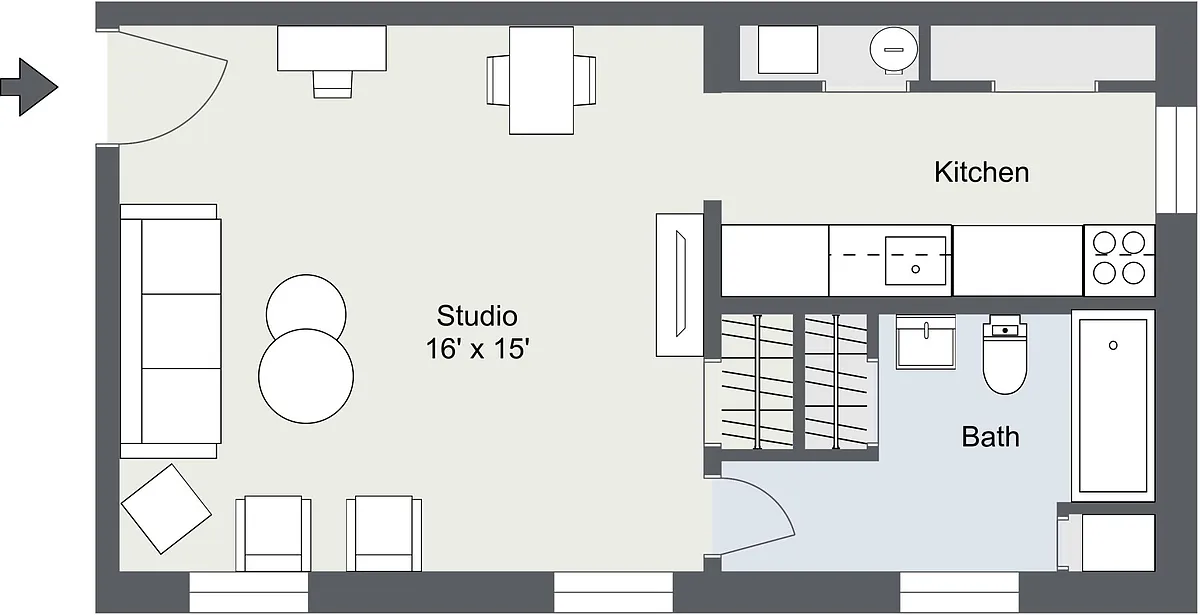 Floor plan Studio Apartment
