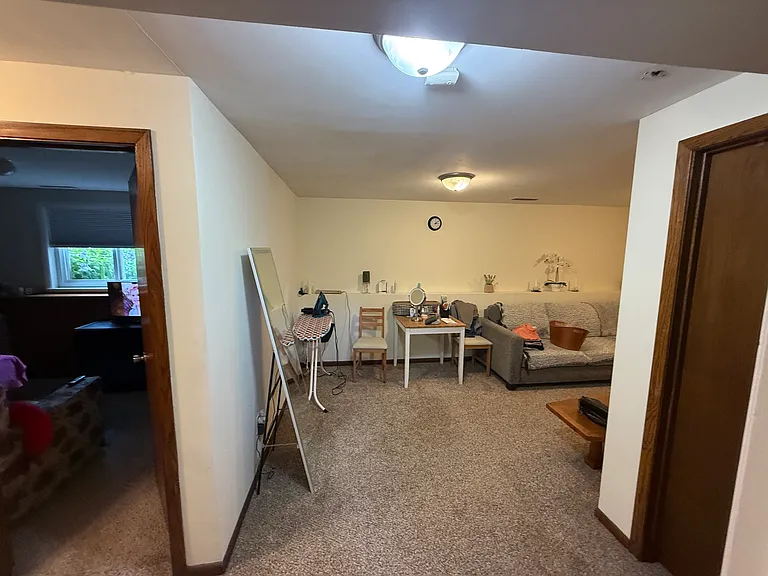 Downstairs living space (larger bedroom is on 3, smaller bedroom on left )
