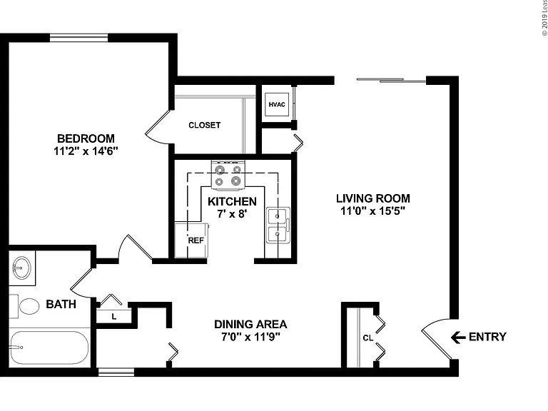 The White Willow: Beds - 1: Baths - 1: SqFt Range - 740 to 740