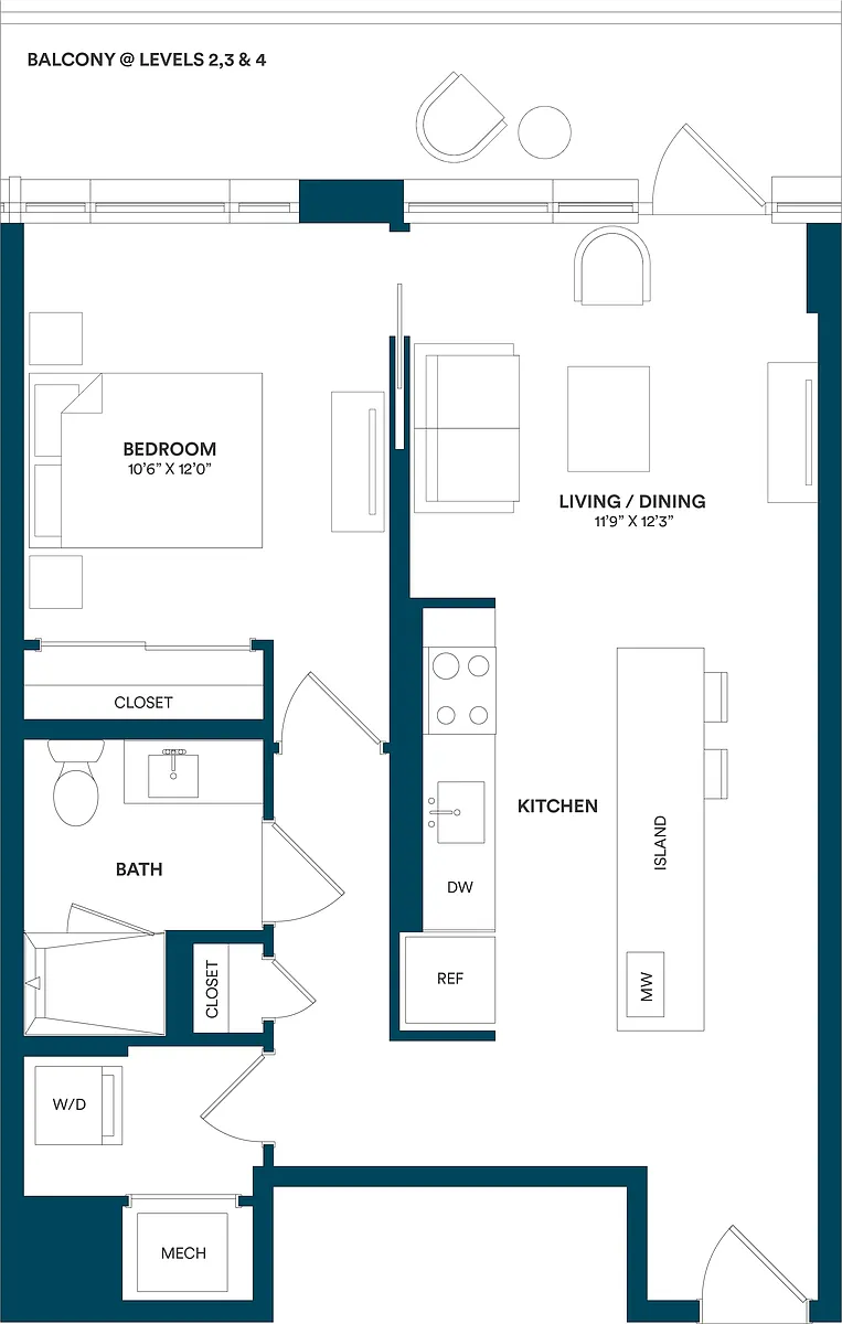 Floor plan 1 Bed/1 Bath-B2 TYP 07