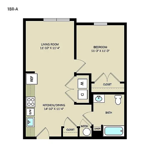 Floor plan 1 Bedroom