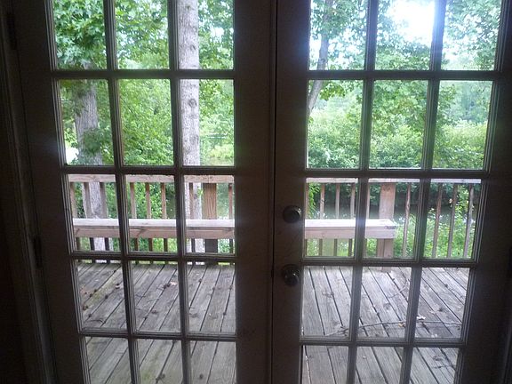 View out to water and huge deck