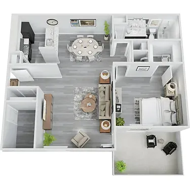 Floor plan One Bedroom One Bath - A2