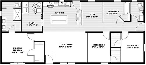 Floor plan 4 Bedroom Double Rental Home