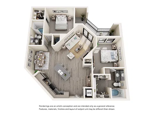 Floor plan Two Bed - 1148 sq ft - 60 Percent
