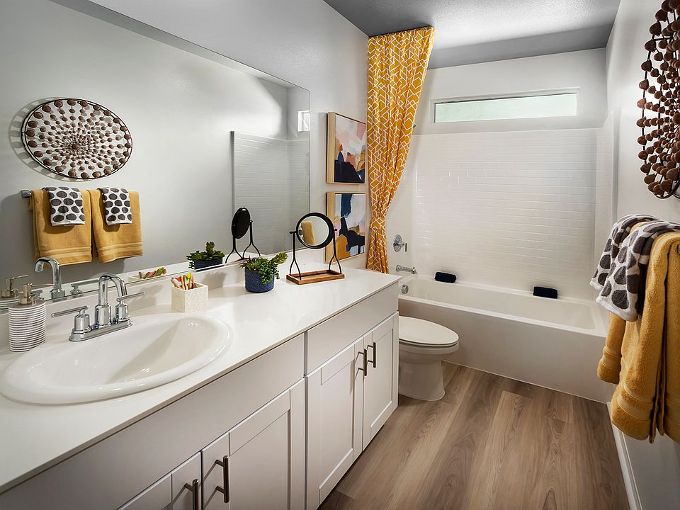 Residence 2 primary bathroom modeled at a nearby Meritage community.