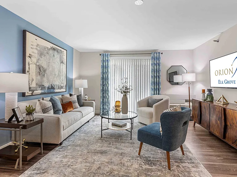 Living Room with Vinyl Plank Flooring