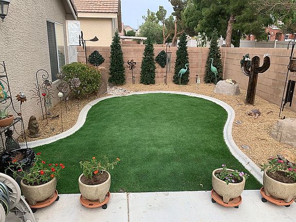 Fresh backyard landscape