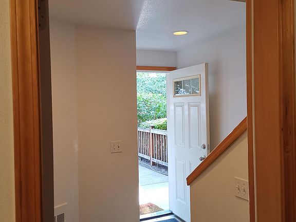 Standing in the garage, looking at the entrance area