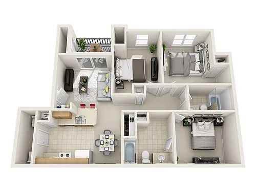 Floor plan Skyline 3 Bedroom 2 Bathroom