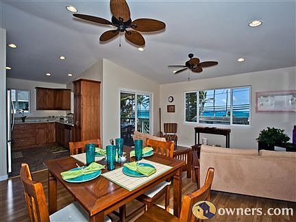 Living room with kitchen ocean view