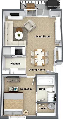 Floor plan 1 bedroom