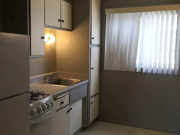 Kitchen has natural light