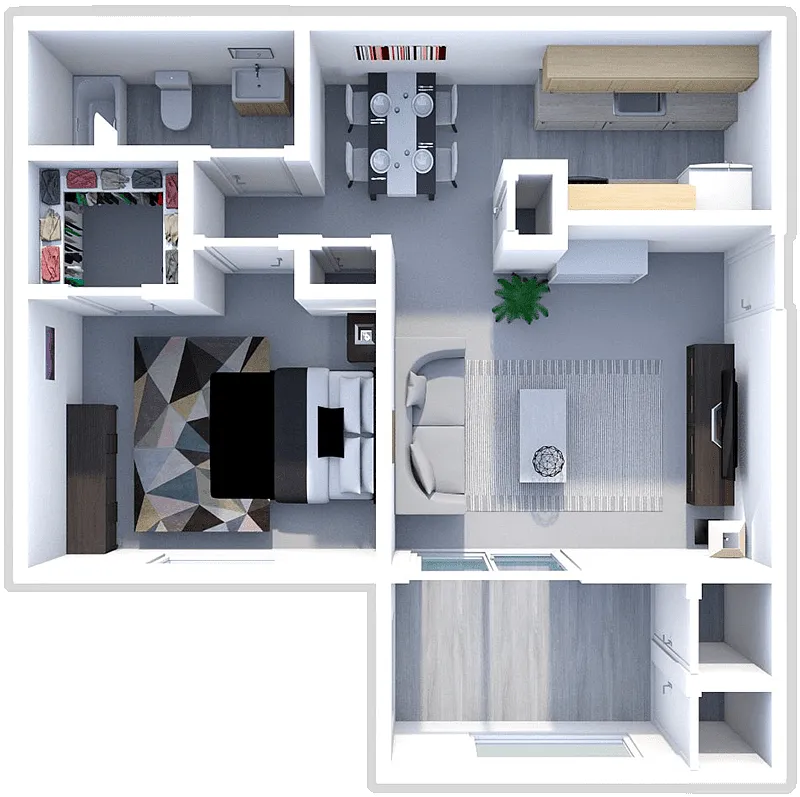 Floor plan 1 bed Maumee - Lower