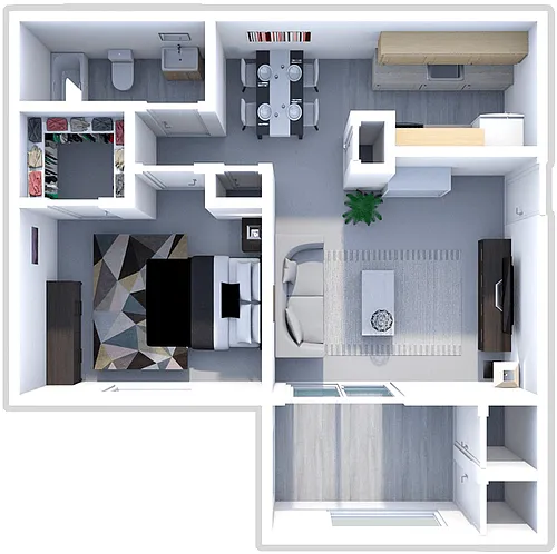 Floor plan 1 bed Maumee - Lower