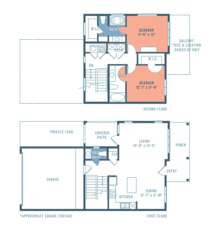 Floor plan 1313 2Bd/2Bth