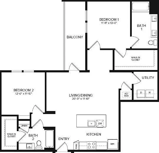 B3 ANSI | 2 bed 2 bath | 1256 sq ft B3 ANSI | 2 bed 2 bath | 1256 sq ft