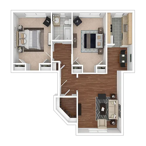 Floor plan 2 Bedroom Floorplan GB