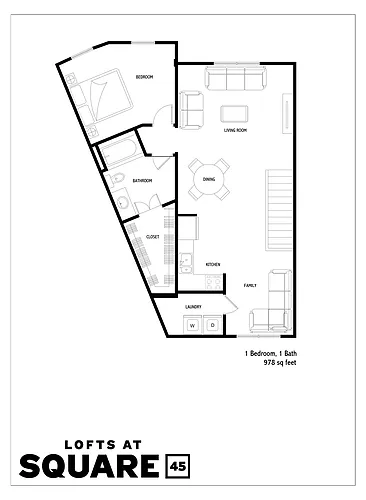 Floor plan 1 Bed 1 Bath