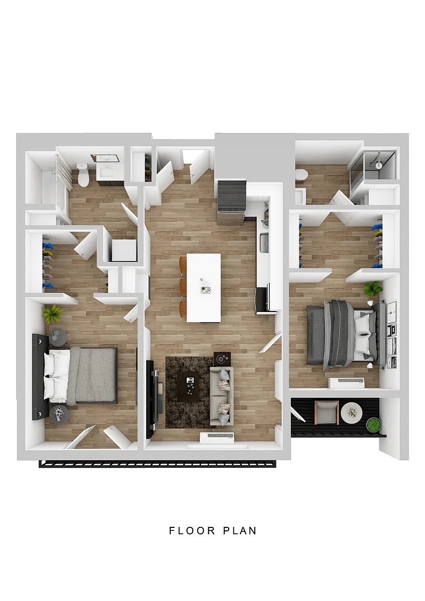 Floor plan Klipsan - 2 Bed B1 Patio