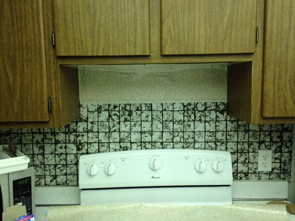 Old range hood removed as part of remodeling