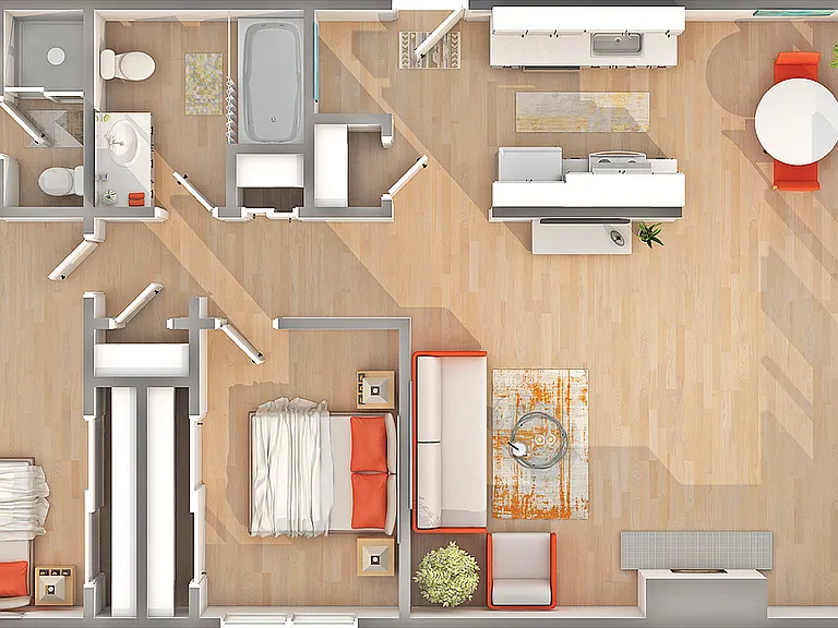 B1 | 2-Bedroom Floorplan B1 | 2-Bedroom Floorplan