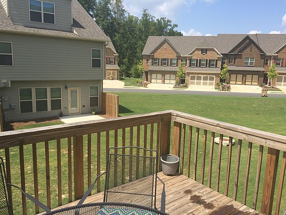 Patio overseeing backyard