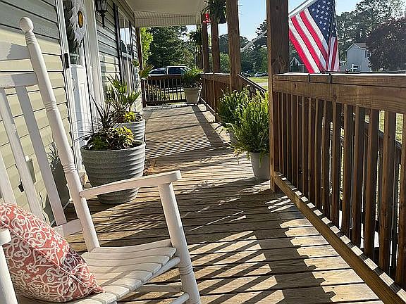 Wraparound front porch