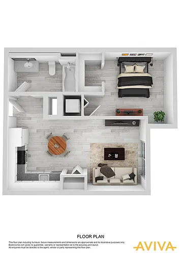 Floor plan 1 Bedroom C