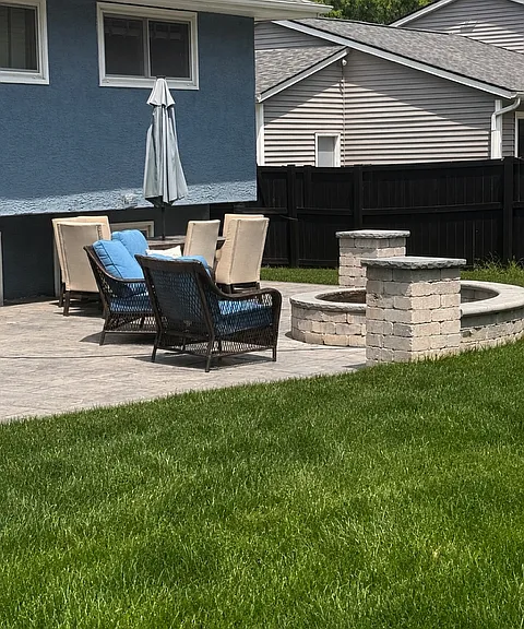Fire Pit is on the other side of the patio, and it is perfect for evenings and smores out side.