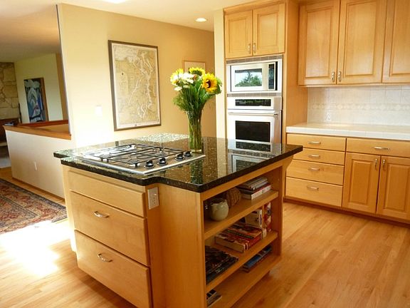 Spacious kitchen with great counter workspace.