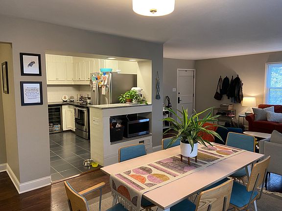 Large open living and dining room