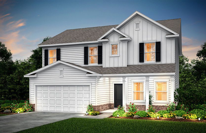 Aspire Exterior LC2H with front porch and stone Detail - Representation