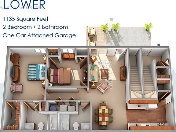 Lower 3D Floor Plan
